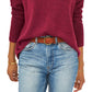 Vince Camuto Women's Center Seam Crewneck Sweater Red Size Large