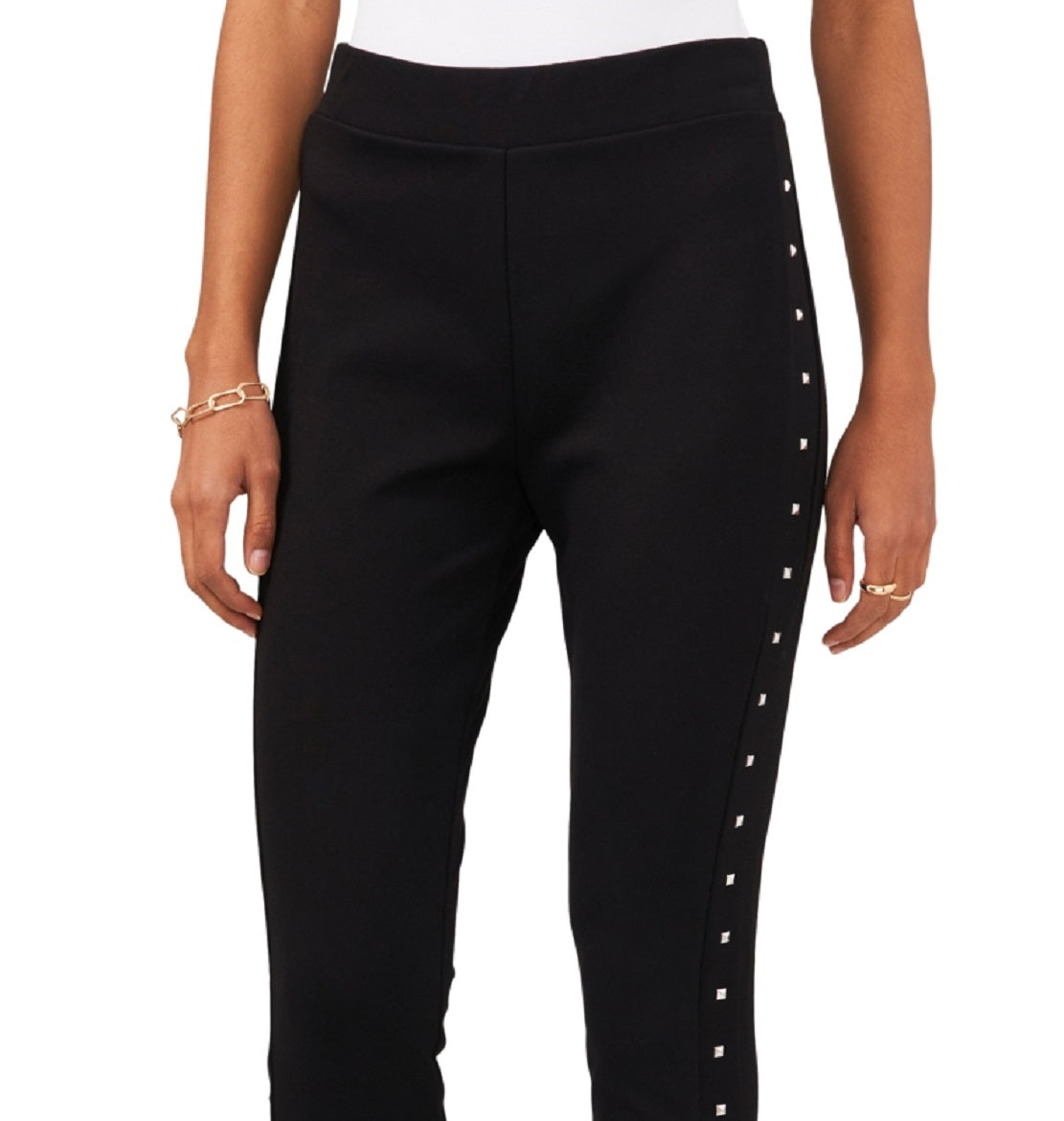 Vince Camuto Women's Studded High Rise Leggings Black Size Medium