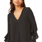Vince Camuto Women's Trumpet Sleeve Top Black Size Medium
