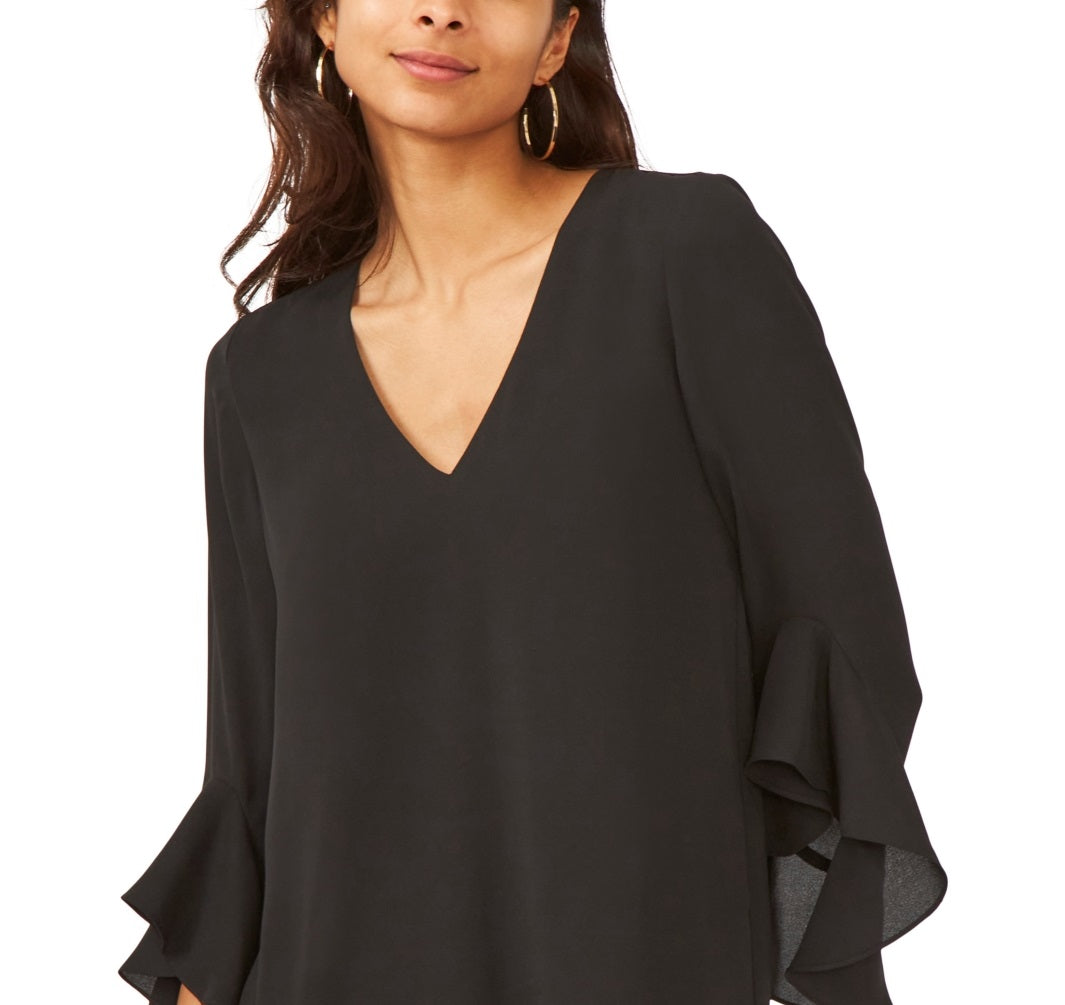 Vince Camuto Women's Trumpet Sleeve Top Black Size Medium