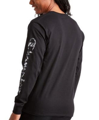 Champion Men's Graphic Logo Long Sleeve T-Shirt Black Size XXX-Large