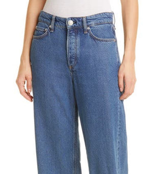 Rag & Bone Women's Featherweight Logan Wide Leg Jeans Blue Size 26