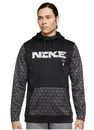 Nike Men's Therma FIT Printed Training Hoodie Gray Size Large