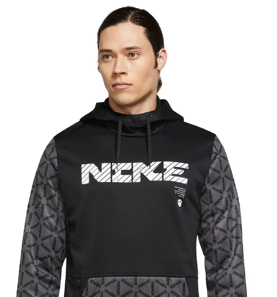 Nike Men's Therma FIT Printed Training Hoodie Gray Size Large