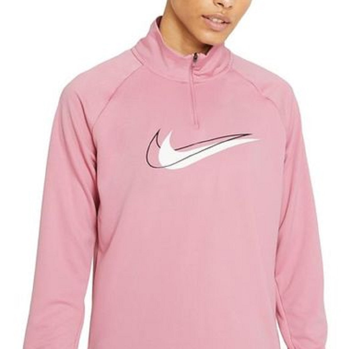 Nike Women's Quarter Zip Graphic Sweatshirt Pink Size 3X
