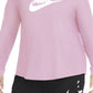 Nike Women's Cotton Graphic Top Pink Size 2X