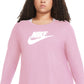 Nike Women's Cotton Graphic Top Pink Size 3X