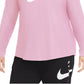 Nike Women's Cotton Graphic Top Pink Size 3X