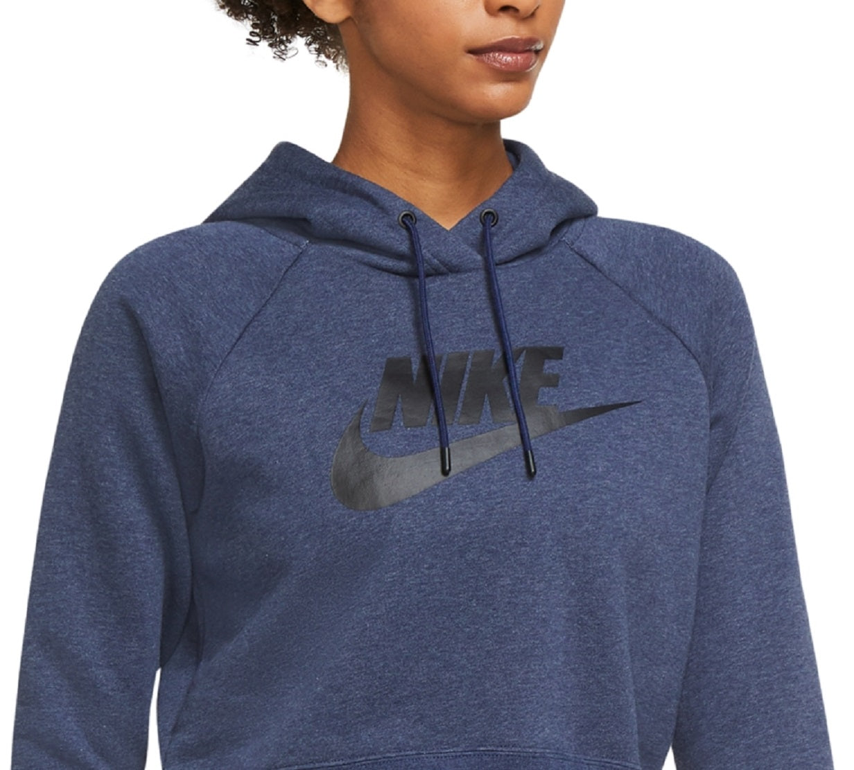 Nike Women's Sportswear Essential Cropped Hoodie Blue Size Large