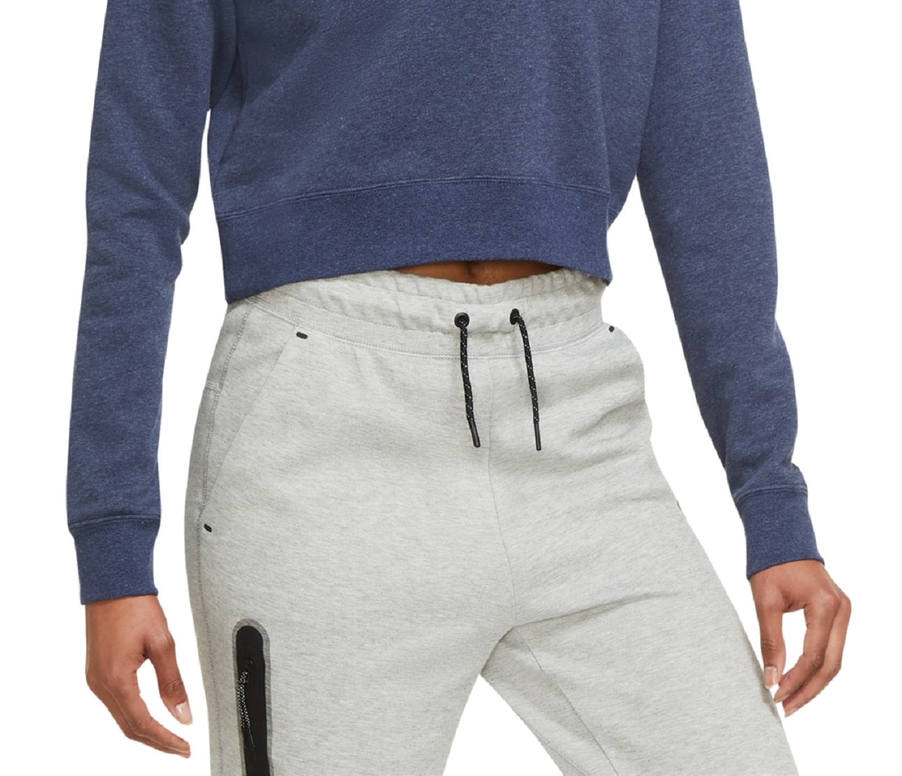Nike Women's Sportswear Essential Cropped Hoodie Blue Size Large
