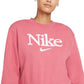 Nike Women's Femme Logo Fleece Sweatshirt Pink Size X-Large