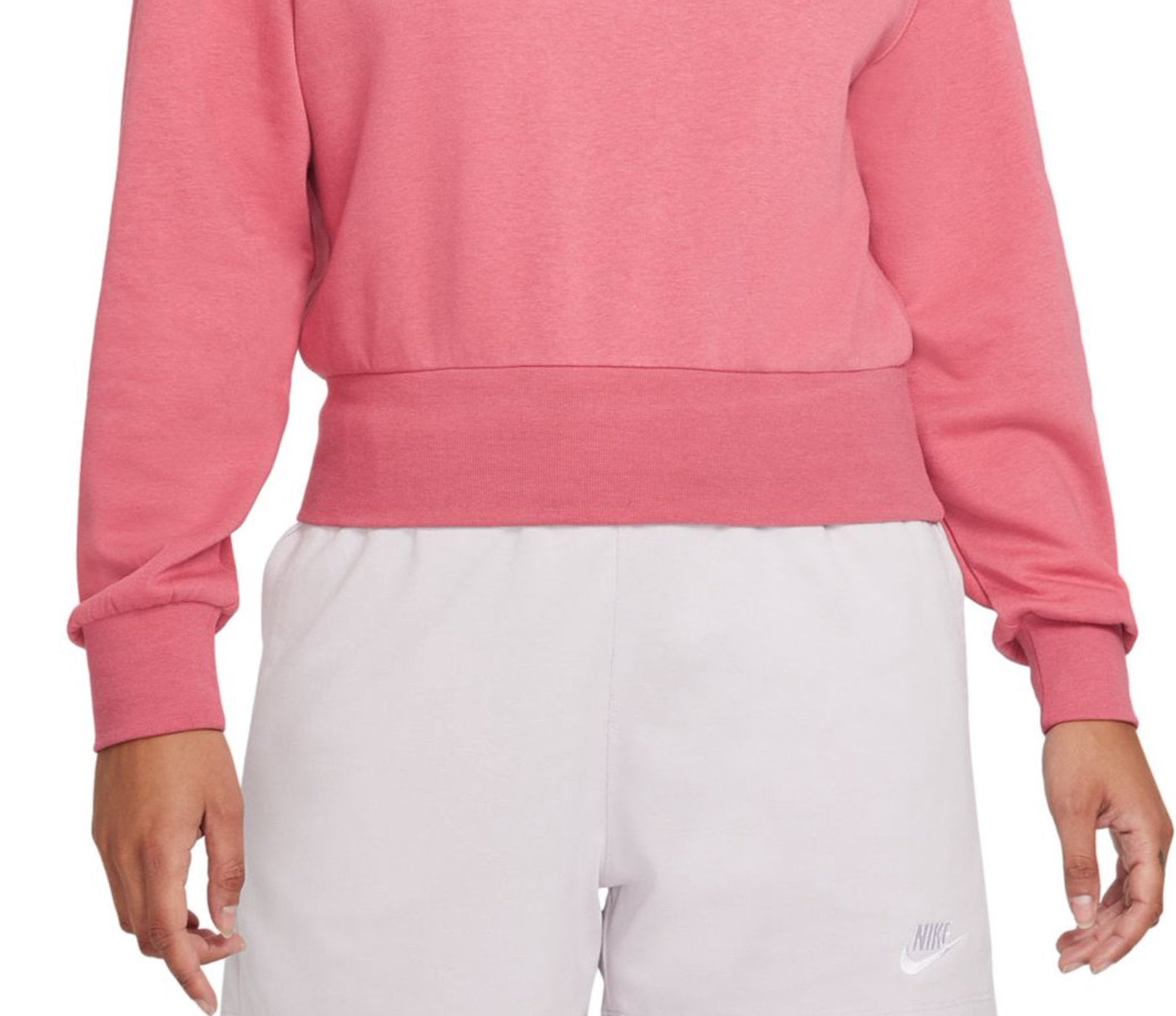 Nike Women's Femme Logo Fleece Sweatshirt Pink Size X-Large