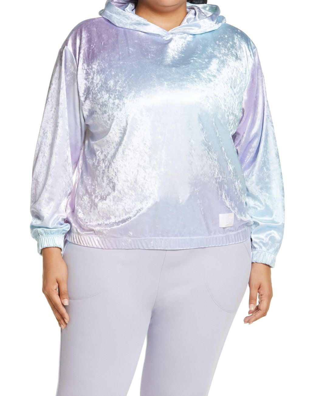 Nike Women's Sportswear Velour Hoodie Blue Size 3X