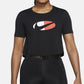 Nike Women's Dri Fit Logo Cropped Top Black Size 2X