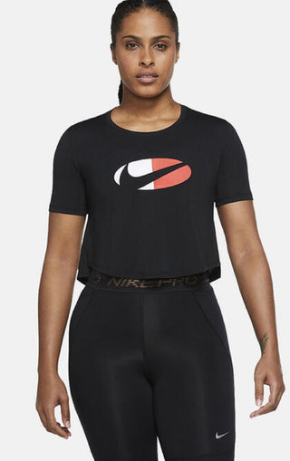 Nike Women's Dri Fit Logo Cropped Top Black Size 2X