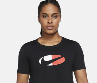 Nike Women's Dri Fit Logo Cropped Top Black Size 2X