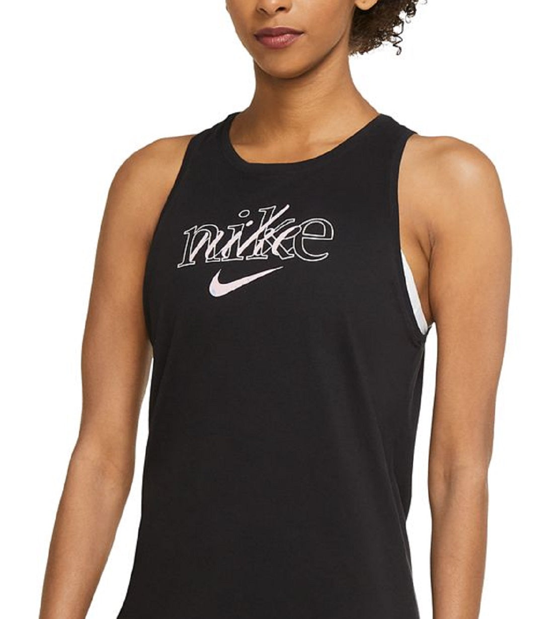 Nike Women's Dri Fit Graphic Training Tank Black Size X-Small