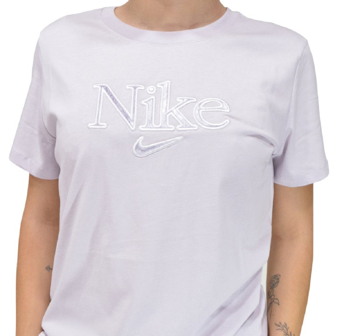 Nike Women's Stretch Logo Graphic Short Sleeve Crew Neck T-Shirt Purple Size 1X