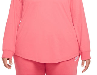 Nike Women's Cotton Graphic Top Pink Size 3X