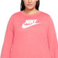 Nike Women's Cotton Graphic Top Pink Size 3X