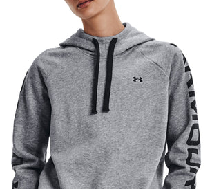 Under Armour Women's Rival Fleece Logo Hoodie Gray Size XX-Large