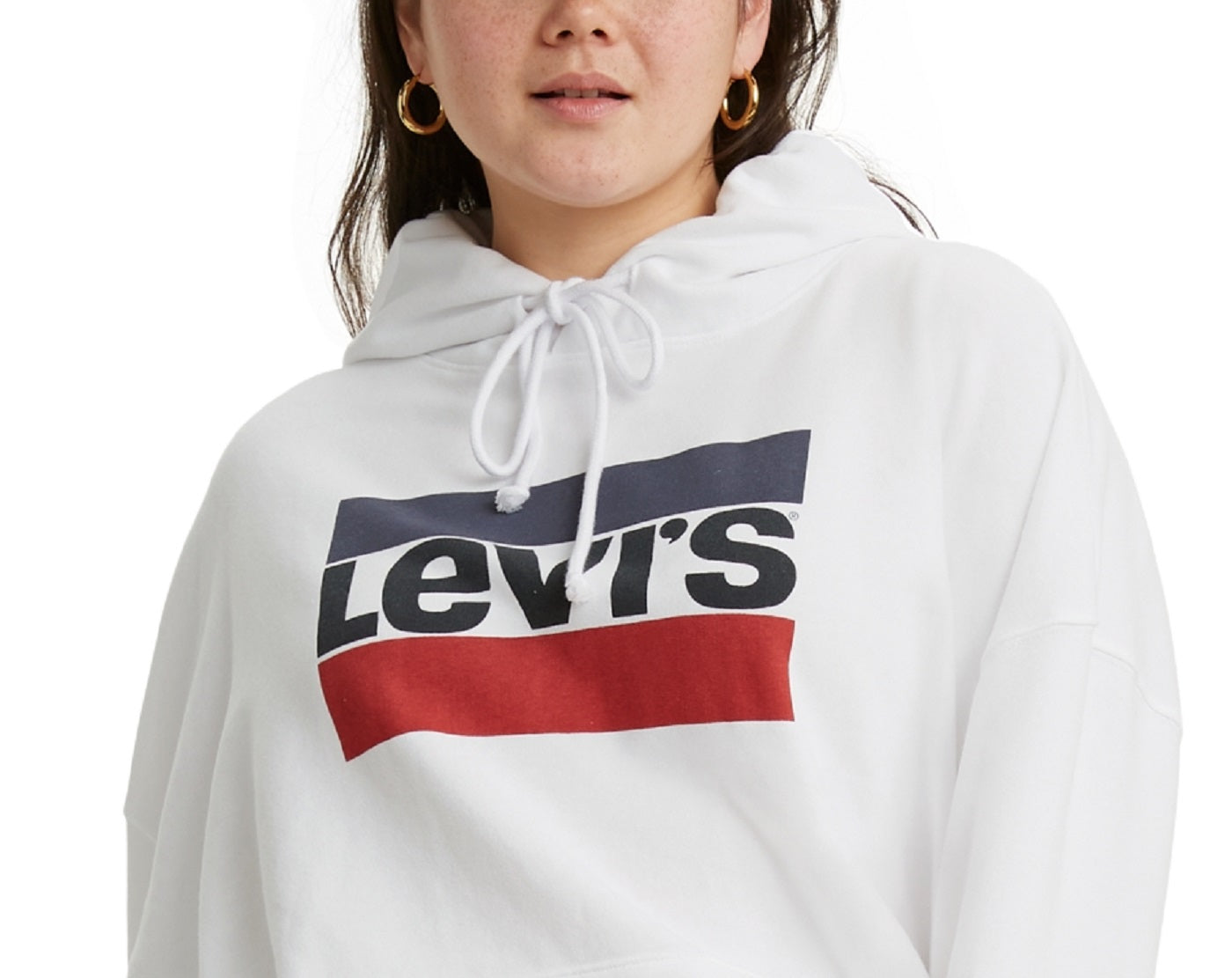 Levi's Women's Logo Hoodie White Size 2X