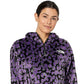 The North Face Women's Printed Osito 1/4 Zip Leopard Print Purple Size Large