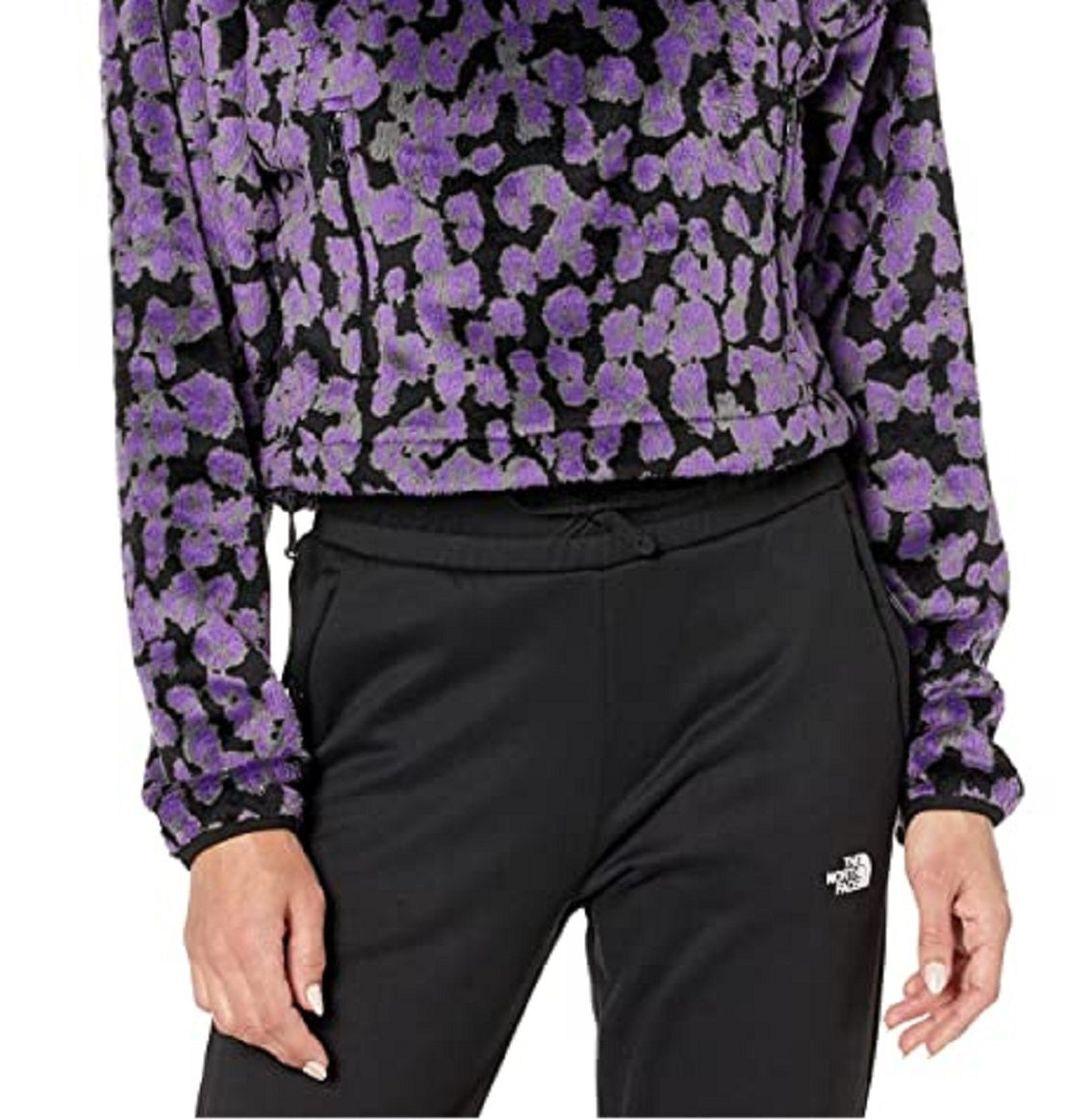 The North Face Women's Printed Osito 1/4 Zip Leopard Print Purple Size Large