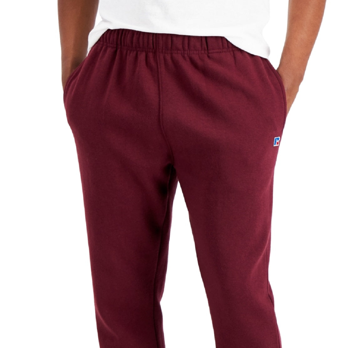 Russell Athletic Men's Solid Fleece Joggers Red Size Large
