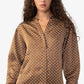 Sanctuary Women's Modern Print Blouse Brown Size Large