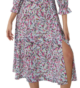 French Connection Women's Flores Verona Empire Waist Crepe Dress Blue Size Medium