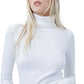 French Connection Women's Long Sleeve Turtleneck Top White Size Medium