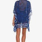Ralph Lauren Women's Shoreline Cover up Chiffon Tunic Swim Blue Size Small