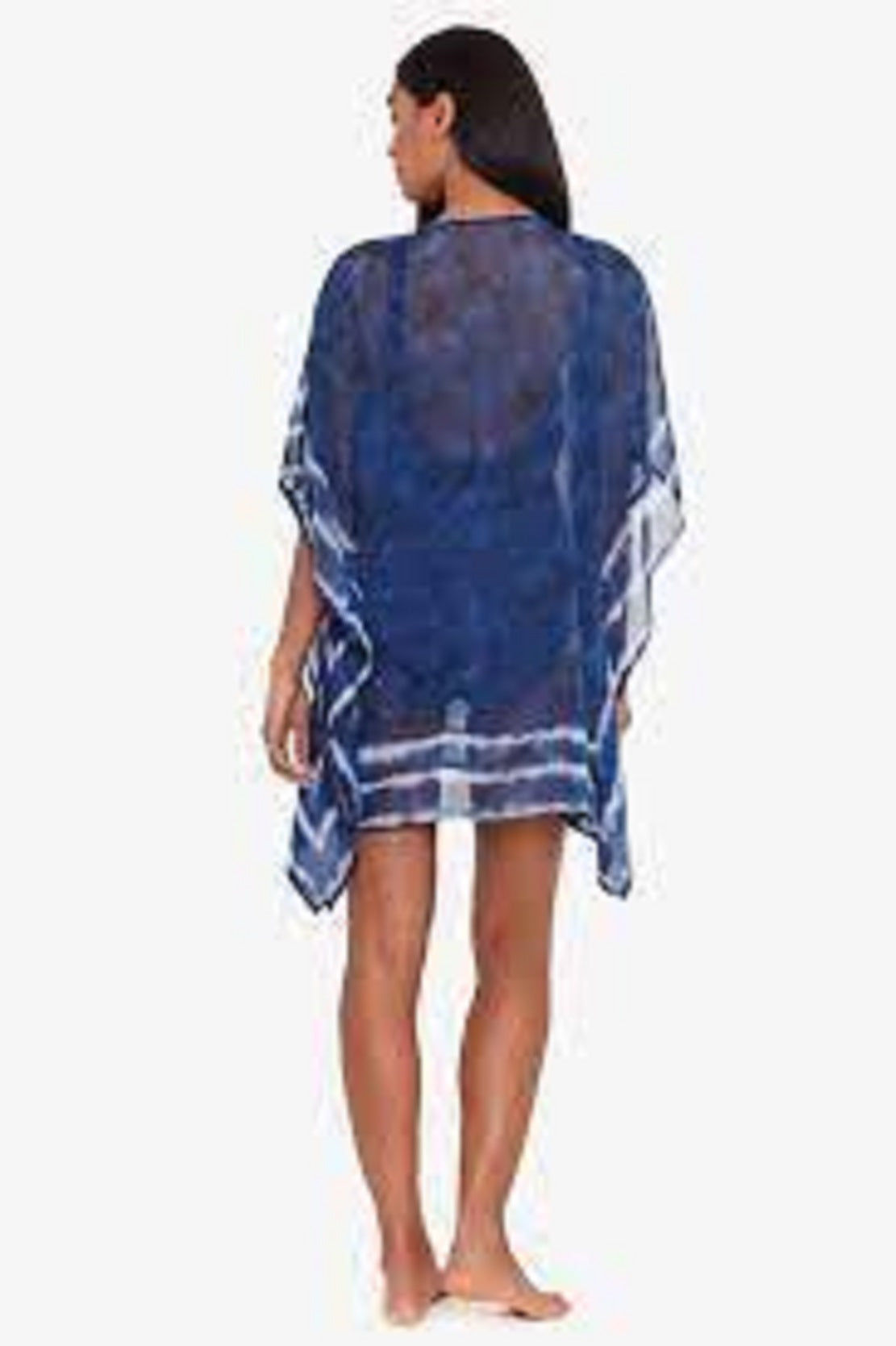 Ralph Lauren Women's Shoreline Cover up Chiffon Tunic Swim Blue Size Small