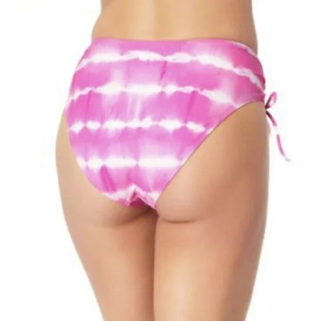 California Waves Junior's Tie Dyed High Waist Bikini Bottom Pink Size  X-Large