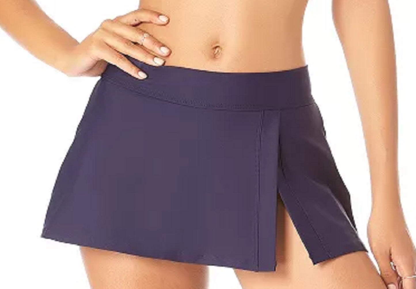 Anne Cole Women's Slit Side Swim Skirt Swimsuit Blue