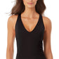 Anne Cole Women's V Neck Crossback One Piece Swimsuit Black