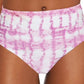 California Waves Junior's Printed High Waist Bikini Bottoms Swimsuit Pink