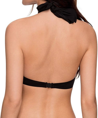 California Waves Junior's Underwire Push Up Bikini Top Swimsuit Black