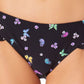 California Waves Junior's Ruffle Hipster Bikini Bottoms Swimsuit Black