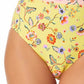 California Waves Junior's High Rise Bikini Bottoms Swimsuit Yellow
