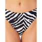 California Waves Junior's Zebra Print Hipster Bikini Bottoms Swimsuit Black