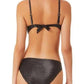 California Waves Junior's Metallic Shine Bandeau Bikini Top Swimsuit Black