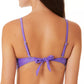 California Waves Junior's Metallic Shine Bandeau Bikini Top Swimsuit Purple