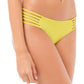 California Waves Junior's Strappy Side Hipster Bikini Bottoms Swimsuit Yellow