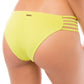 California Waves Junior's Strappy Side Hipster Bikini Bottoms Swimsuit Yellow