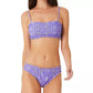California Waves Women's Flowery Flow Bandeau Bikini Top Swimsuit Purple