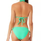 California Waves Junior's Ribbed Terry Triangle Bikini Top Swimsuit Green