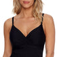 Anne Cole Women's  Signature  Live In Color Underwire Triangle Tankini Top Swimsuit Black Size 34DD
