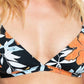 Roxy Junior's Printed Bikini Top Swimsuit Black